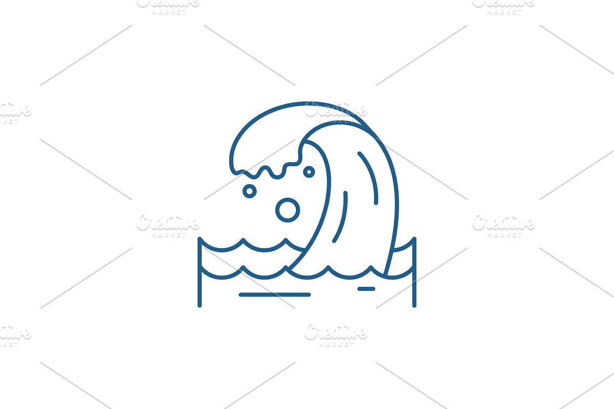 Sea wave line icon concept. Sea wave in Illustrations - product preview 8