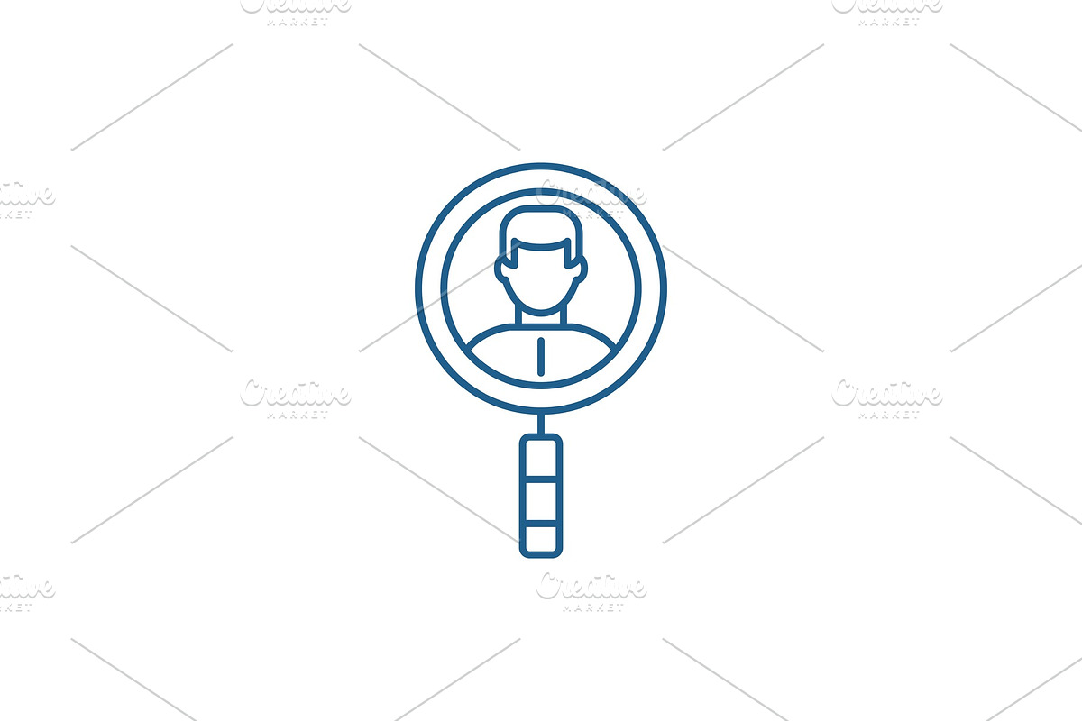 Search for colleagues line icon in Illustrations - product preview 8