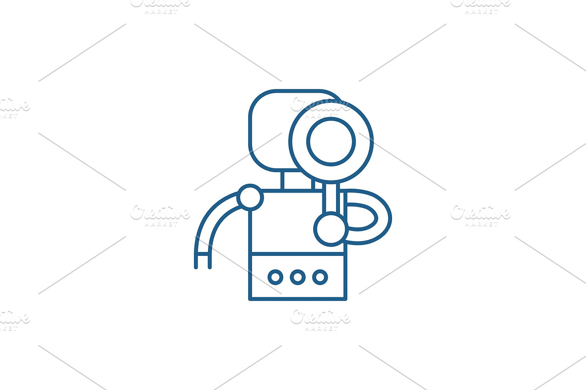 Search robot line icon concept in Illustrations - product preview 8