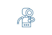 Search robot line icon concept