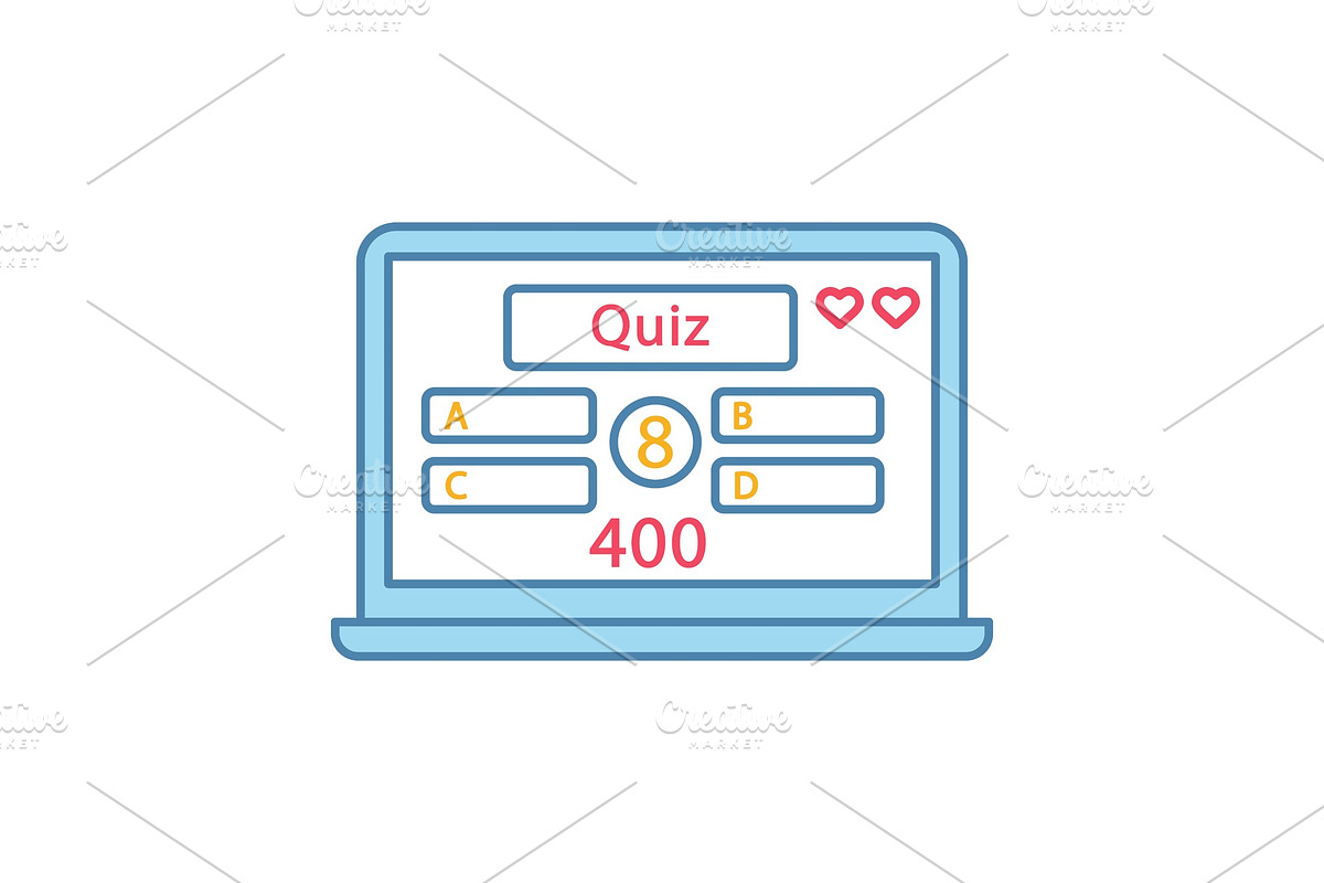 Online quiz color icon in Icons - product preview 8