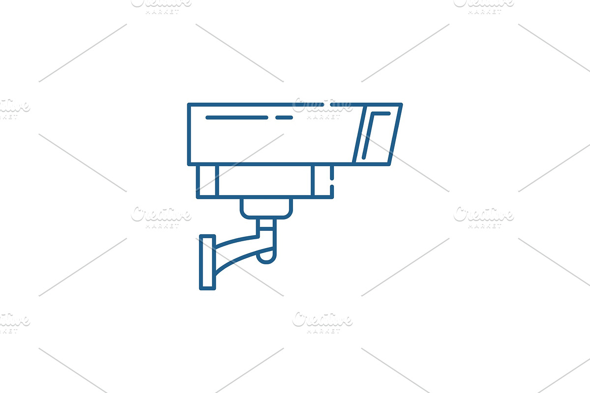 Security camera line icon concept in Illustrations - product preview 8