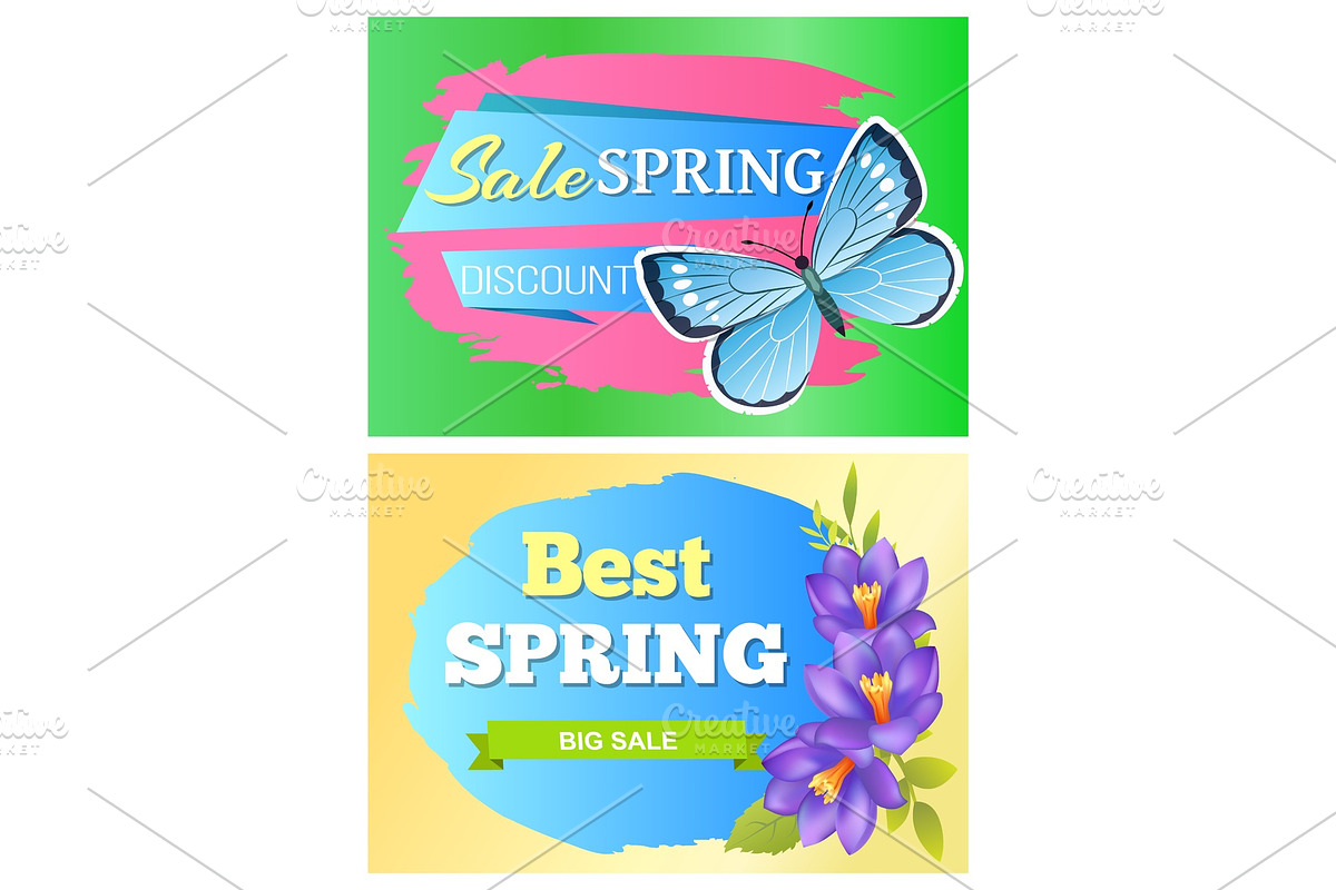 Set of Posters Butterfly and Flower in Illustrations - product preview 8