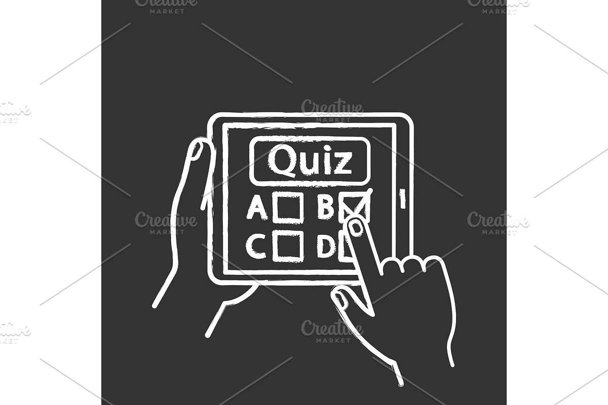 Online quiz chalk icon in Icons - product preview 8
