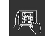 Online quiz chalk icon
