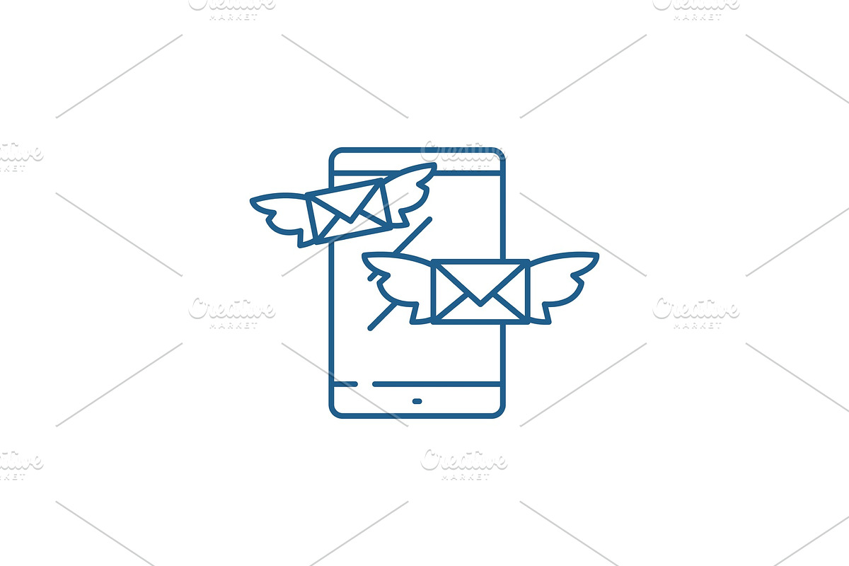 Sending messages line icon concept in Illustrations - product preview 8