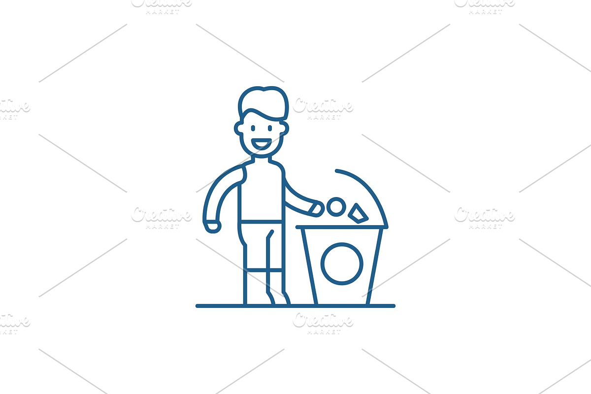 Separate trash line icon concept in Illustrations - product preview 8