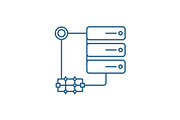 Server technology line icon concept
