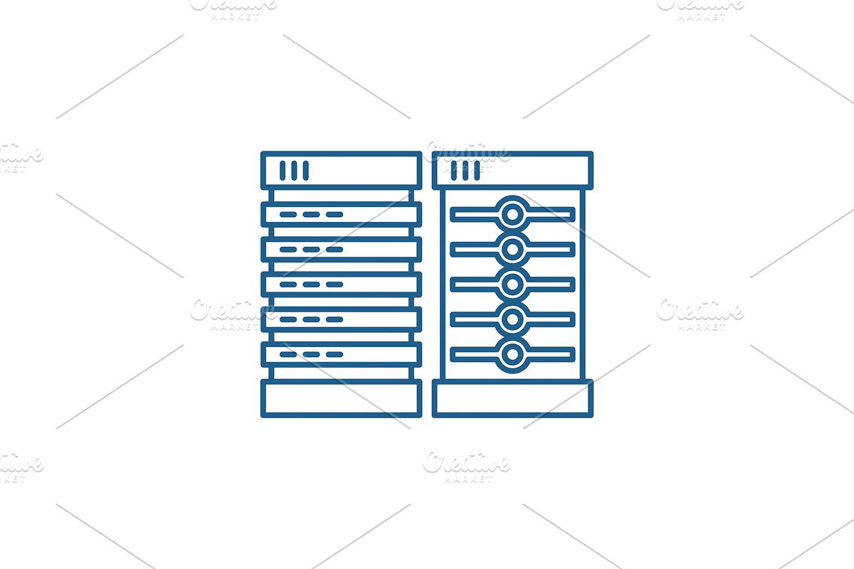 Servers line icon concept. Servers in Illustrations - product preview 8