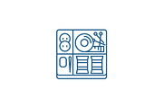 Sewing kit line icon concept. Sewing