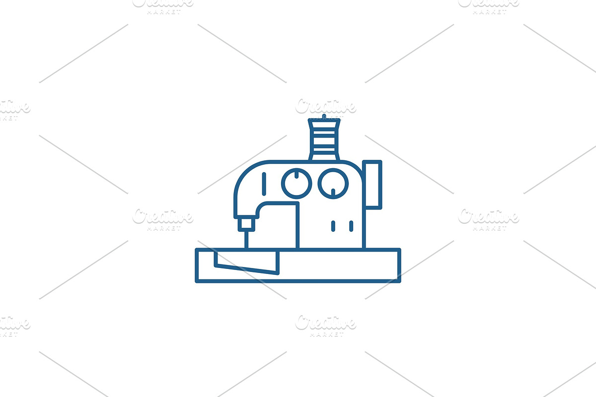 Sewing machine line icon concept in Illustrations - product preview 8