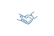 Shake hands line icon concept. Shake