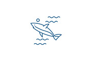Shark line icon concept. Shark flat