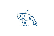 Shark killer whale line icon concept