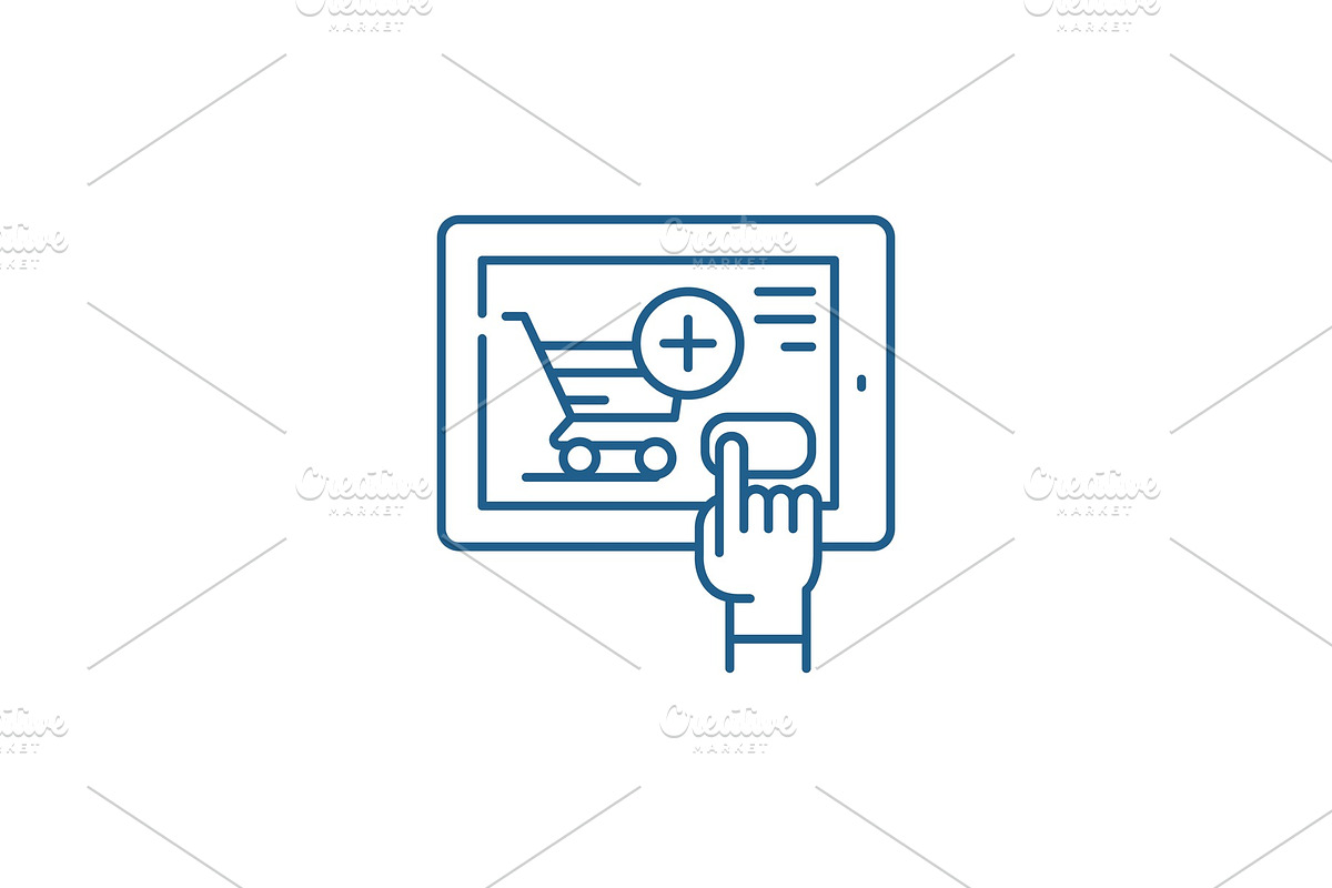 Shop online line icon concept. Shop in Illustrations - product preview 8
