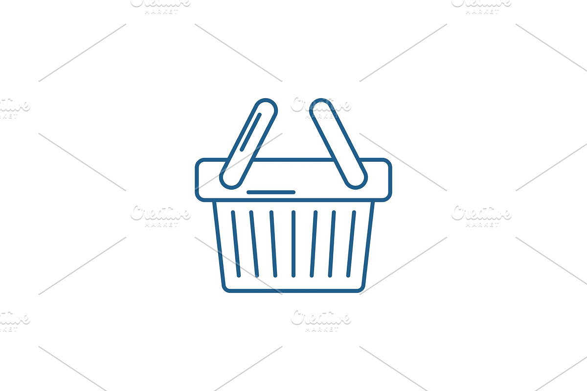 Shopping cart line icon concept in Illustrations - product preview 8