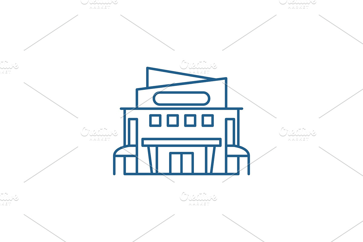 Shopping center line icon concept in Illustrations - product preview 8
