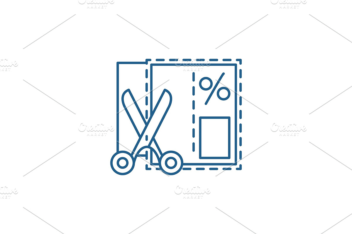 Shopping coupon line icon concept in Illustrations - product preview 8