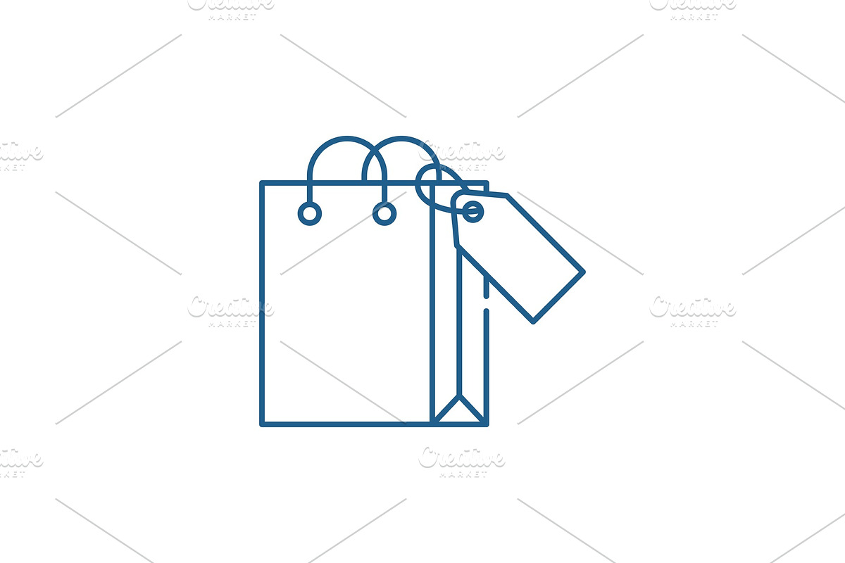 Shopping package line icon concept in Illustrations - product preview 8