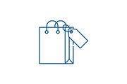 Shopping package line icon concept