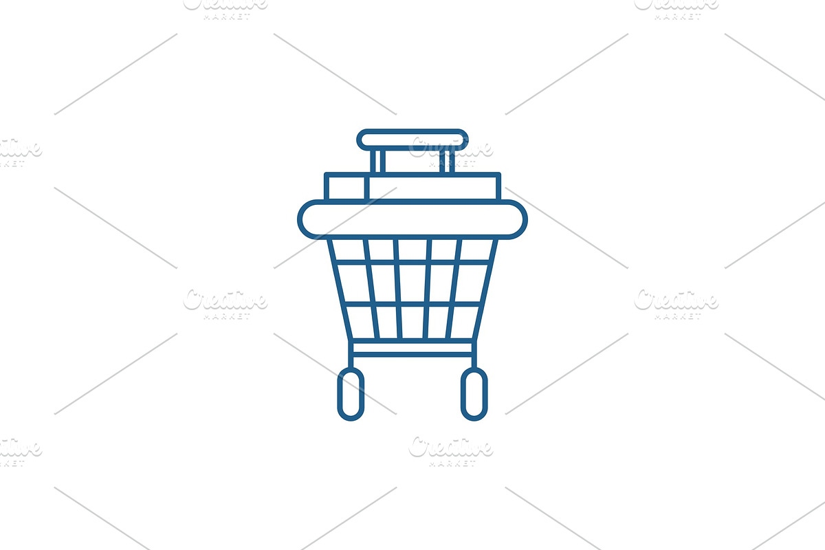 Shopping stroller line icon concept in Illustrations - product preview 8
