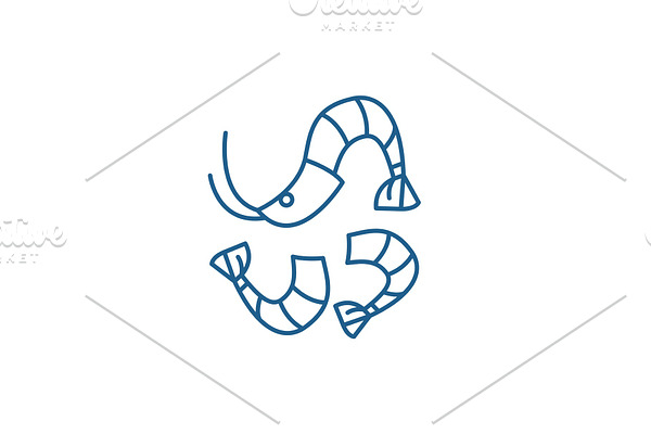 Shrimp line icon concept. Shrimp