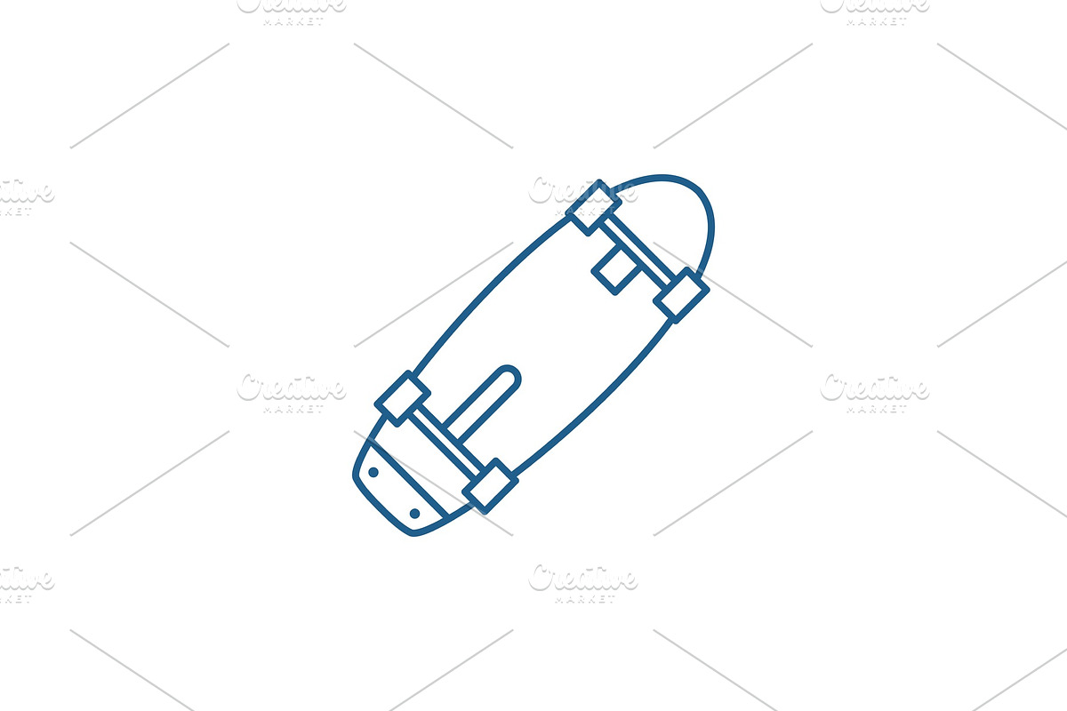 Skateboard line icon concept in Illustrations - product preview 8