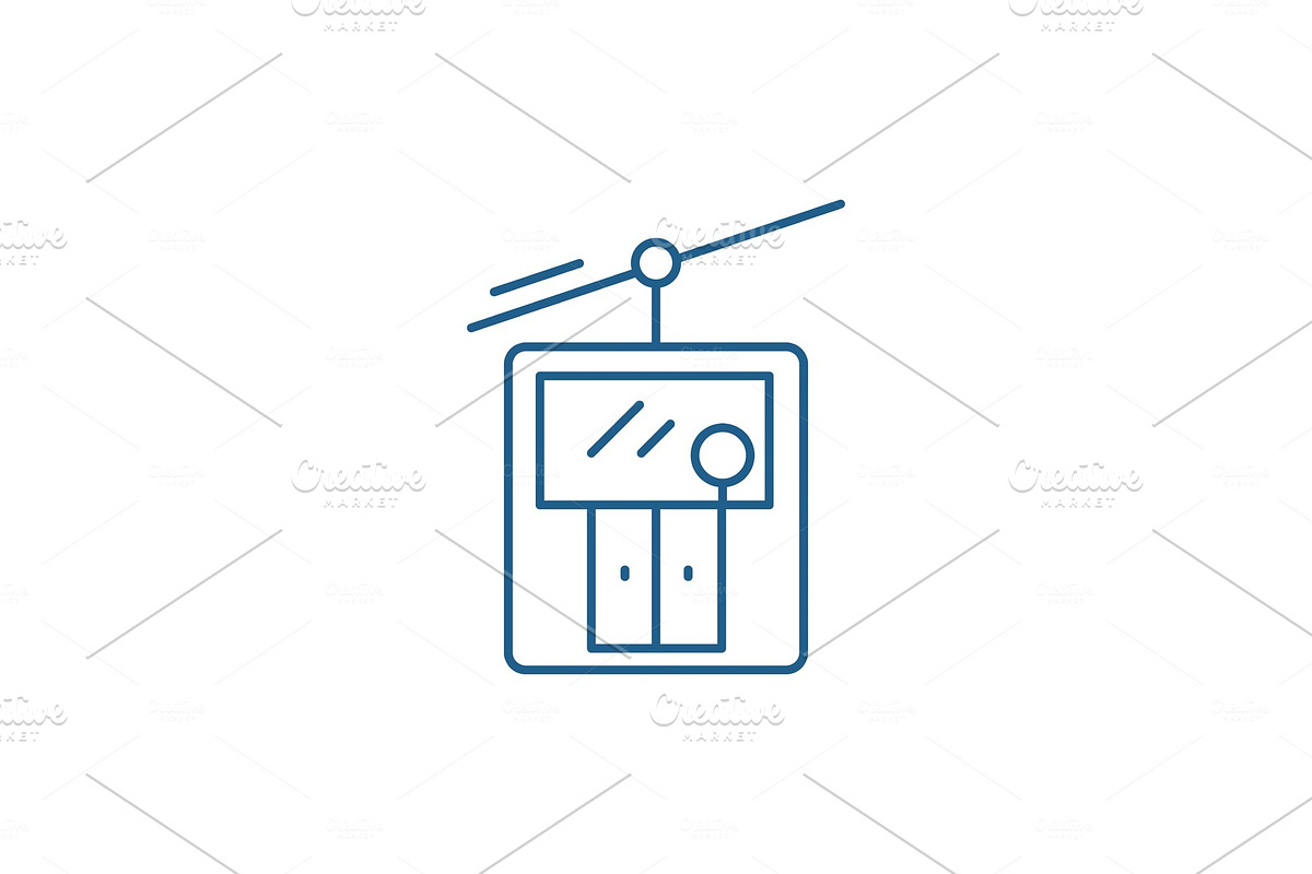 Ski elevator line icon concept. Ski in Objects - product preview 8