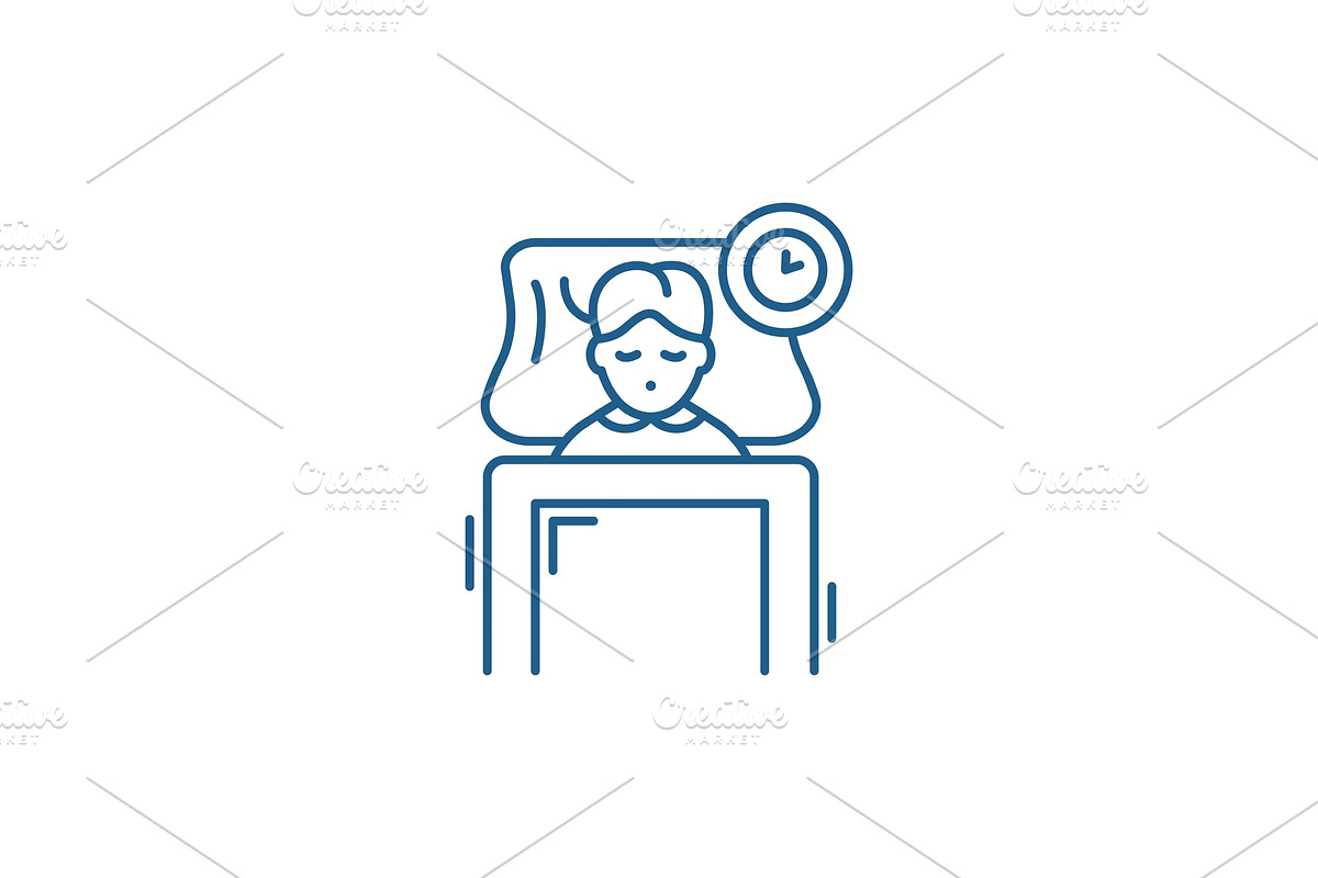 Sleep line icon concept. Sleep flat in Illustrations - product preview 8
