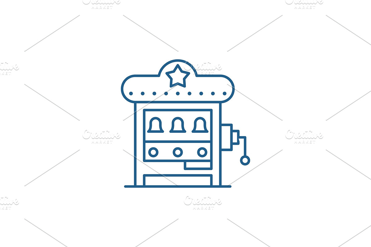 Slot machine line icon concept. Slot in Illustrations - product preview 8
