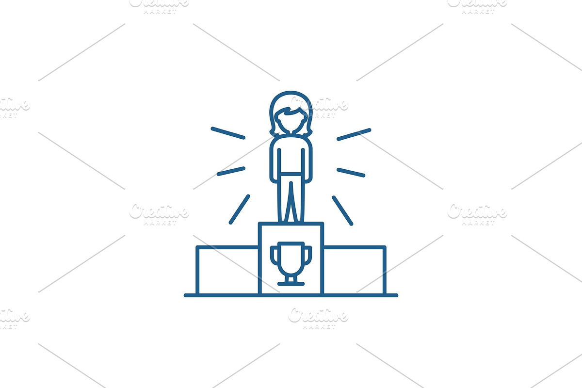 Sport champion line icon concept in Illustrations - product preview 8