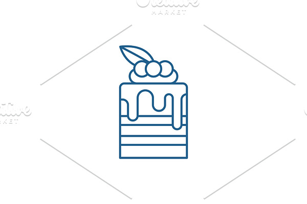 Tiramisu line icon concept. Tiramisu