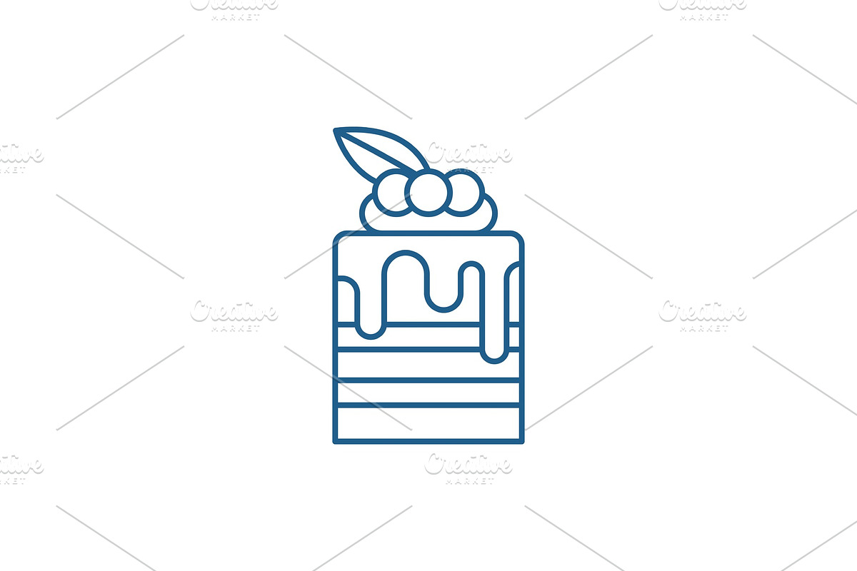 Tiramisu line icon concept. Tiramisu in Illustrations - product preview 8