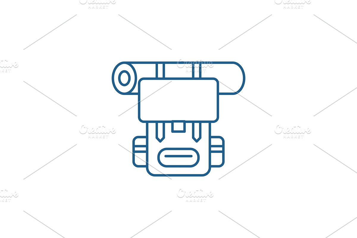 Tourist backpack line icon concept in Illustrations - product preview 8