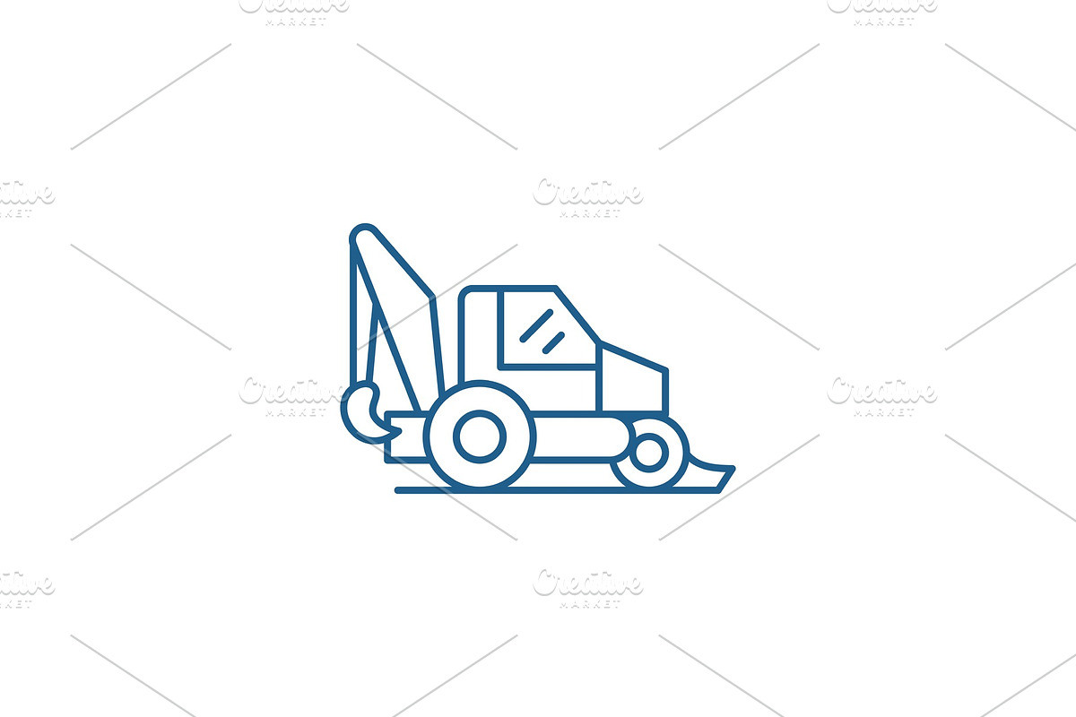 Tractor line icon concept. Tractor in Illustrations - product preview 8