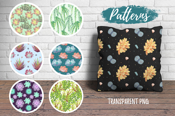 Succulent Joy clipart_SALE 50% OFF in Illustrations - product preview 3