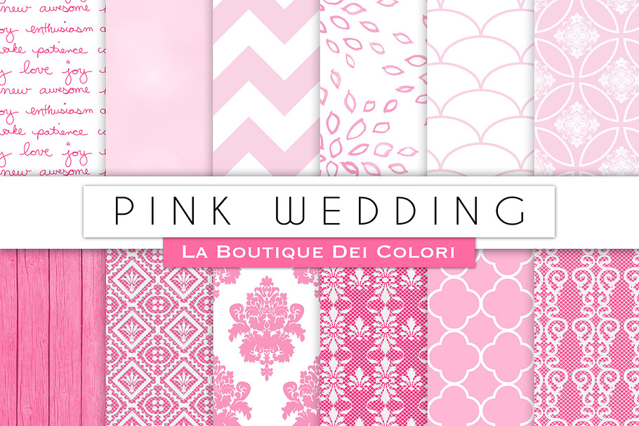 Pink Wedding Digital Paper