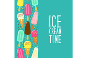 Cute Ice Cream collection background