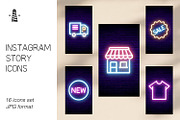 Neon Tubes Instagram Shop Icons