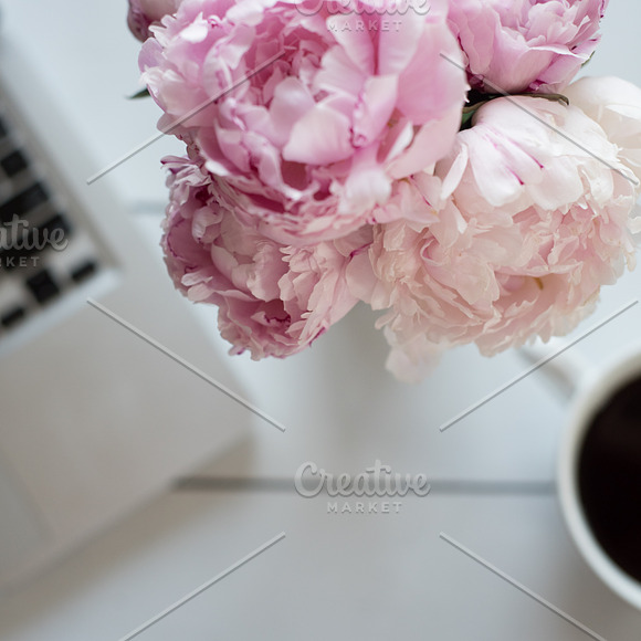 Stock Photo Peonies & Phone Mockups in Instagram Templates - product preview 3