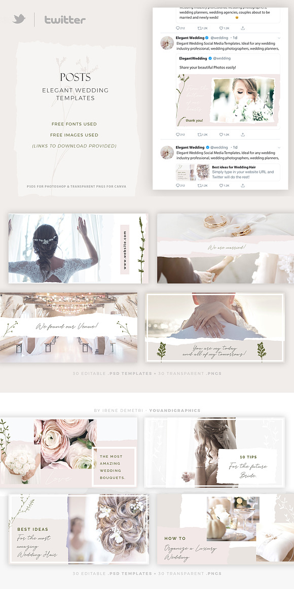 Elegant Wedding Social Media Pack in Social Media Templates - product preview 13