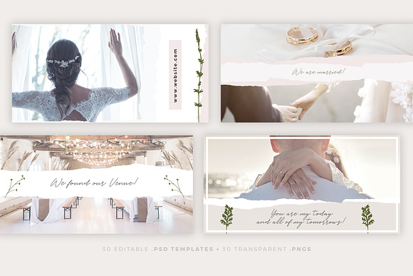 Elegant Wedding Social Media Pack in Social Media Templates - product preview 14