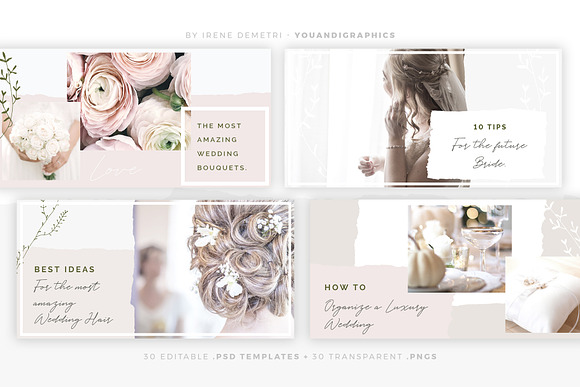 Elegant Wedding Social Media Pack in Social Media Templates - product preview 15