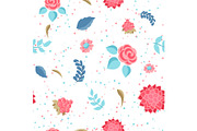 Seamless pattern with gentle flowers
