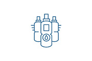 Water bottles line icon concept