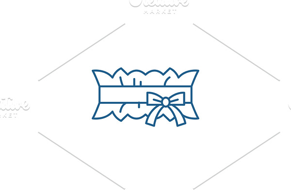 Wedding garter line icon concept