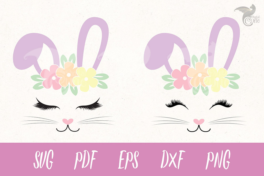 Bunny Face SVG and Cut Files