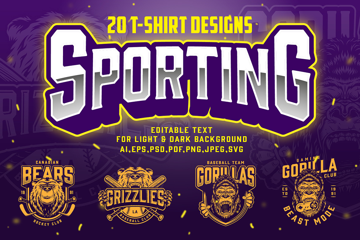 Vintage Sporting Emblems in Icons - product preview 8
