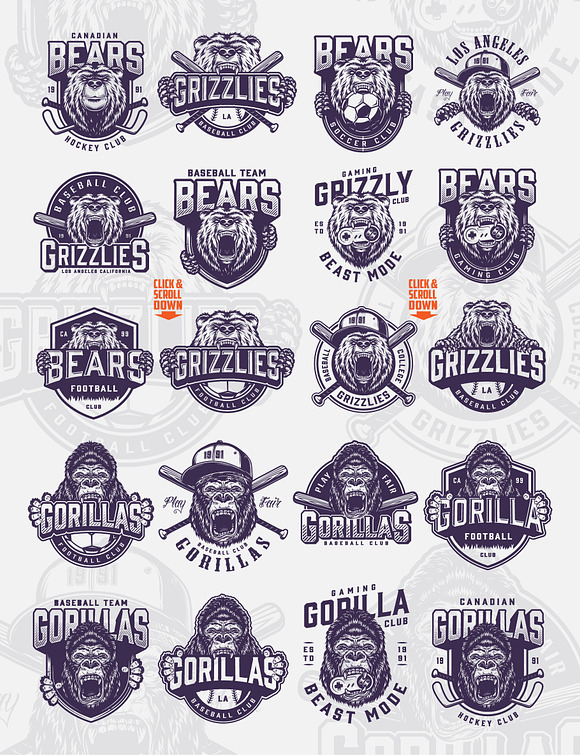 Vintage Sporting Emblems in Icons - product preview 1