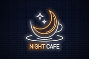 Coffee cup logo. Night coffee